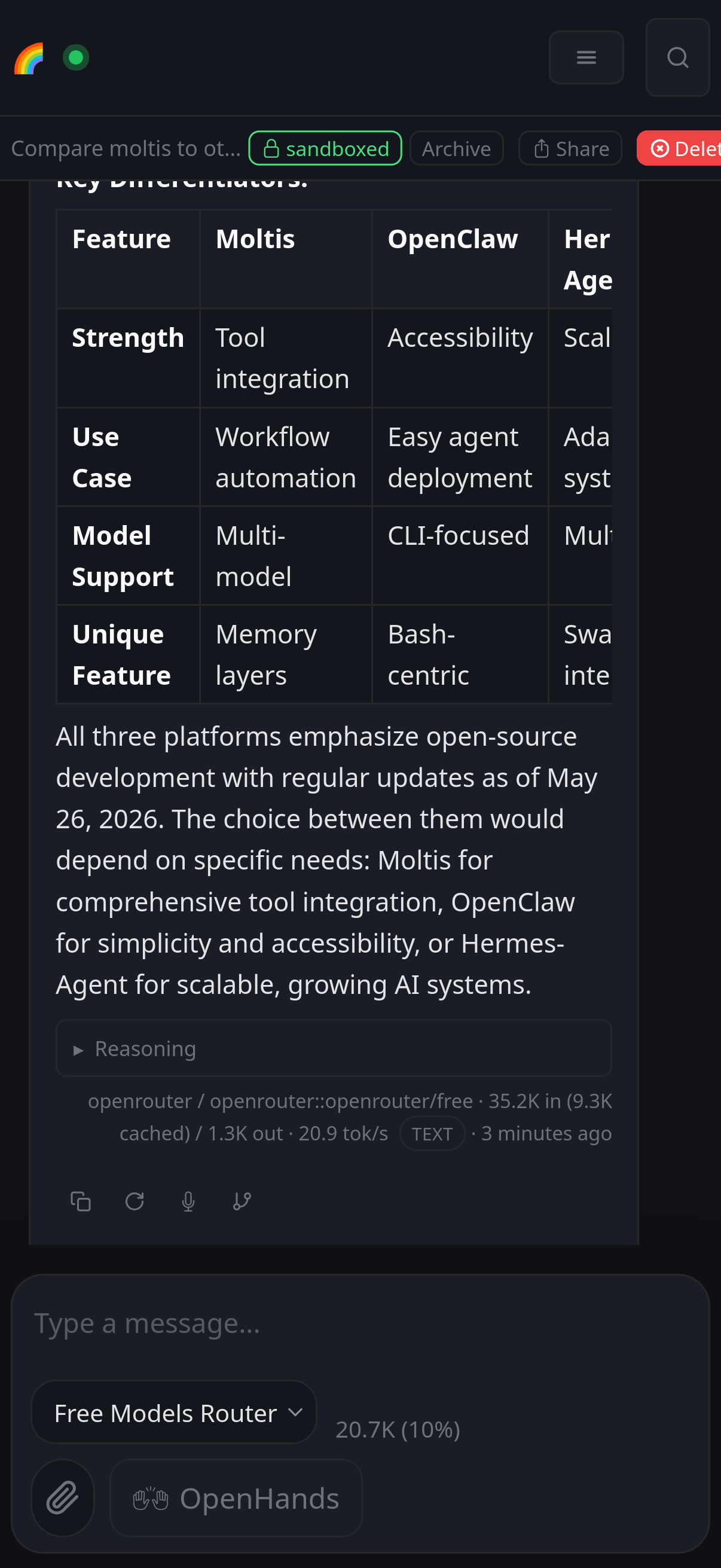 Nebula Deck mobile chat — assistant fetching latest info from the web via web_fetch tool.